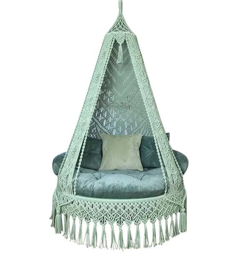 Sea Green Macrame Swing - Leechoo